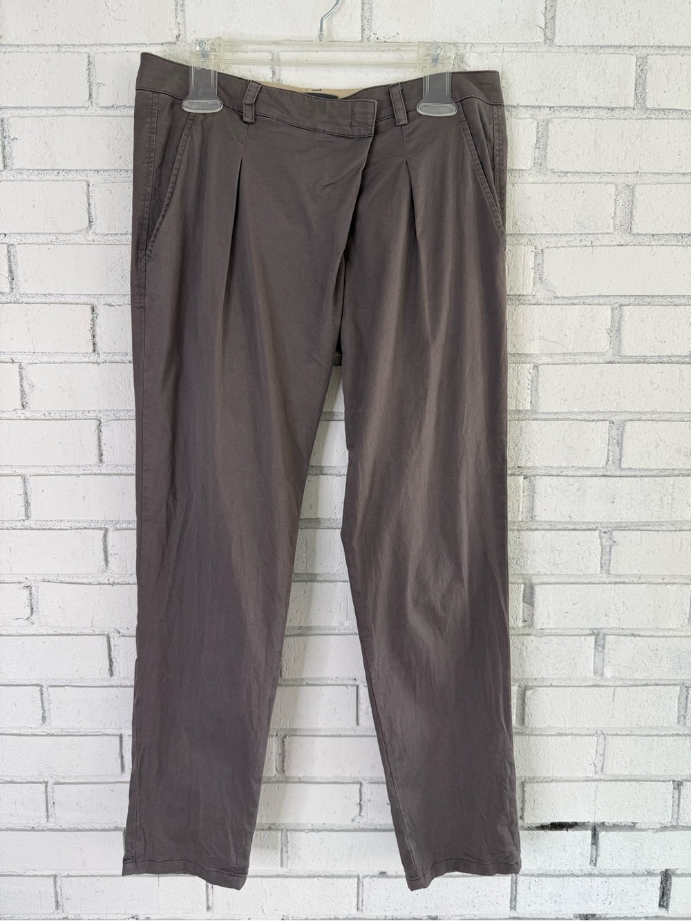 Vince Women’s Stonewash Boyfriend Trouser Gray Cotton Stretch Ankle Pants Size 4